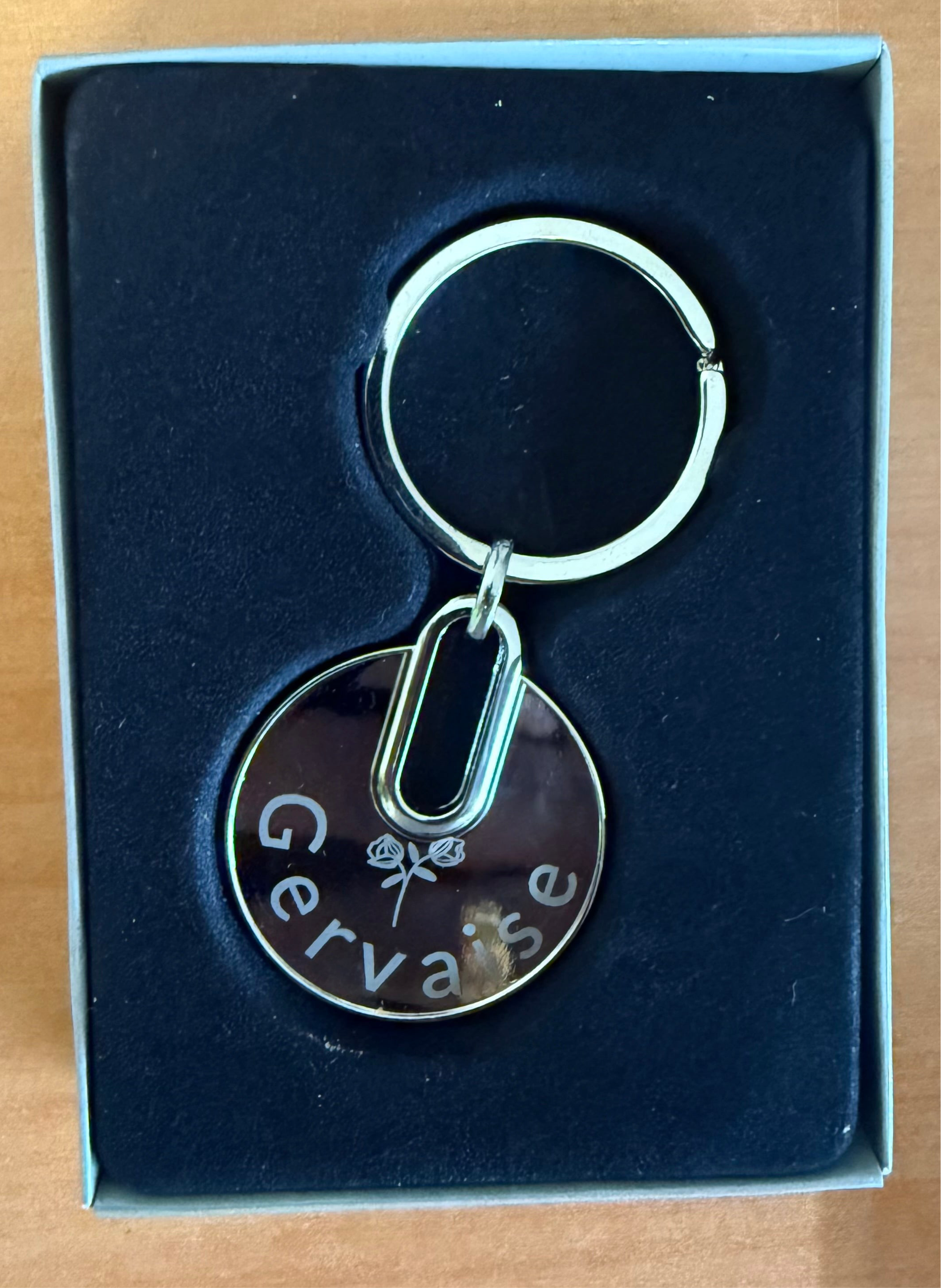 Personalized Metal engraved keyring/Keychain with text for gifting circle shaped