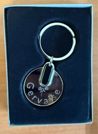Personalized Metal engraved keyring/Keychain with text for gifting circle shaped