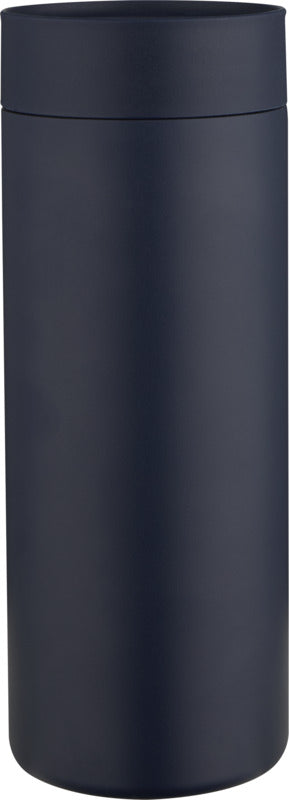 Illuminate 650 ml RCS recycled double wall stainless steel water bottle with 3-piece lid set - Navy