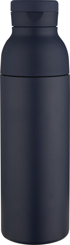 Illuminate 650 ml RCS recycled double wall stainless steel water bottle with 3-piece lid set - Navy
