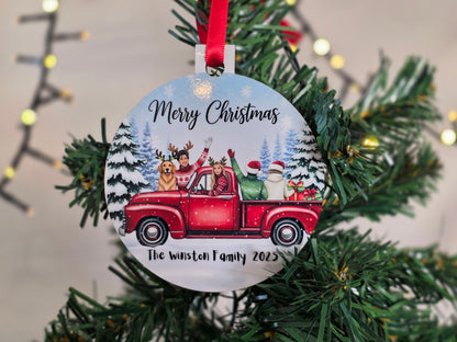 MDF christmas tree decoration - Circle 2 pc