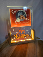 Glass frame - 12.7 x 17.8 cm - Merry Christmas with led stand