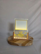 Best Mom glass frame shape rectangle picture with led stand