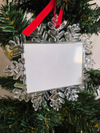 Snowflake ornament with rectangular picture inside