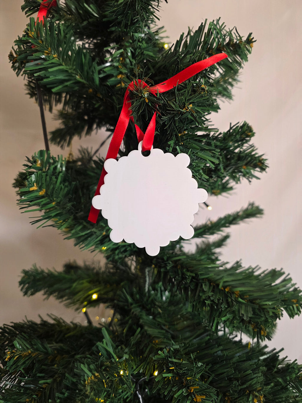 Snowflake bubble ornament mdf 2pc