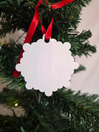 Snowflake bubble ornament mdf 2pc