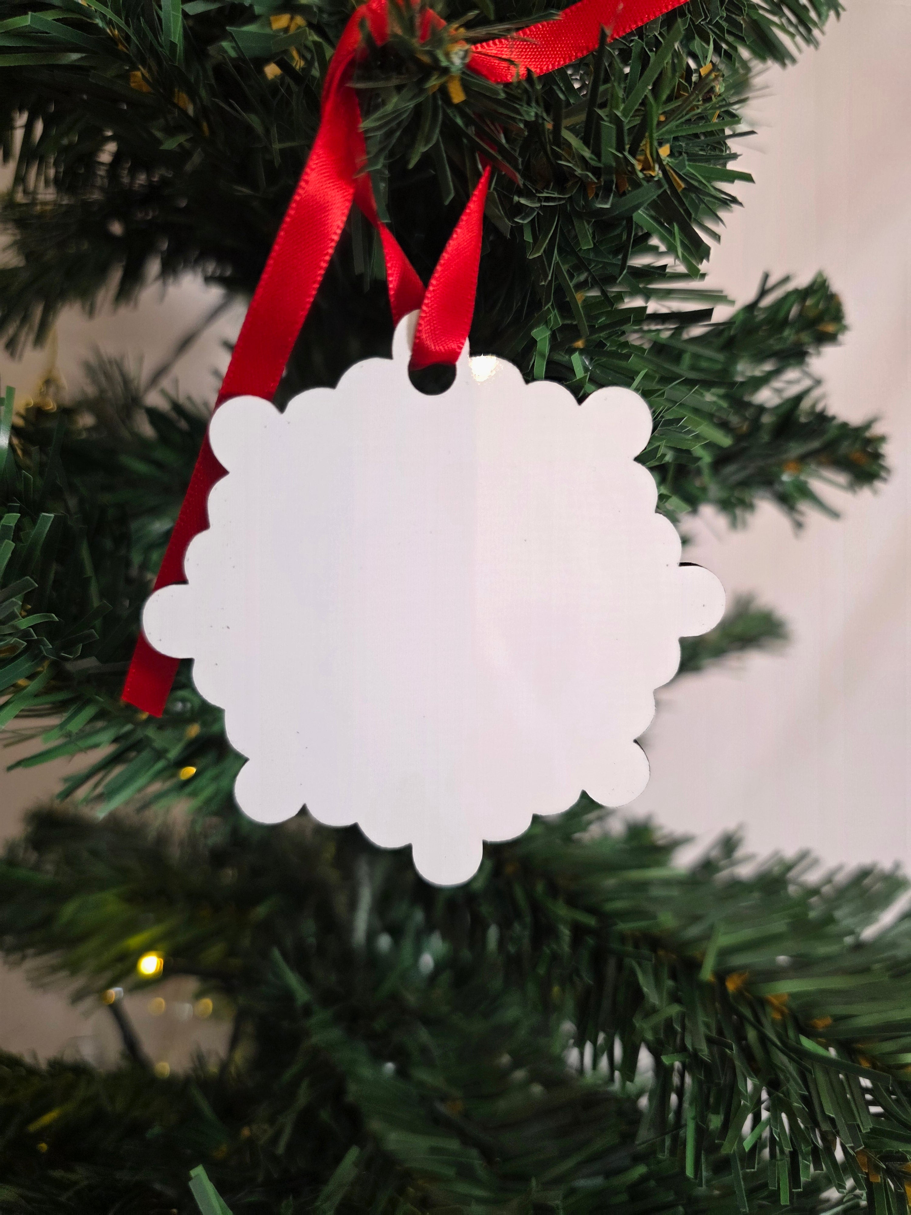 Snowflake bubble ornament mdf 2pc