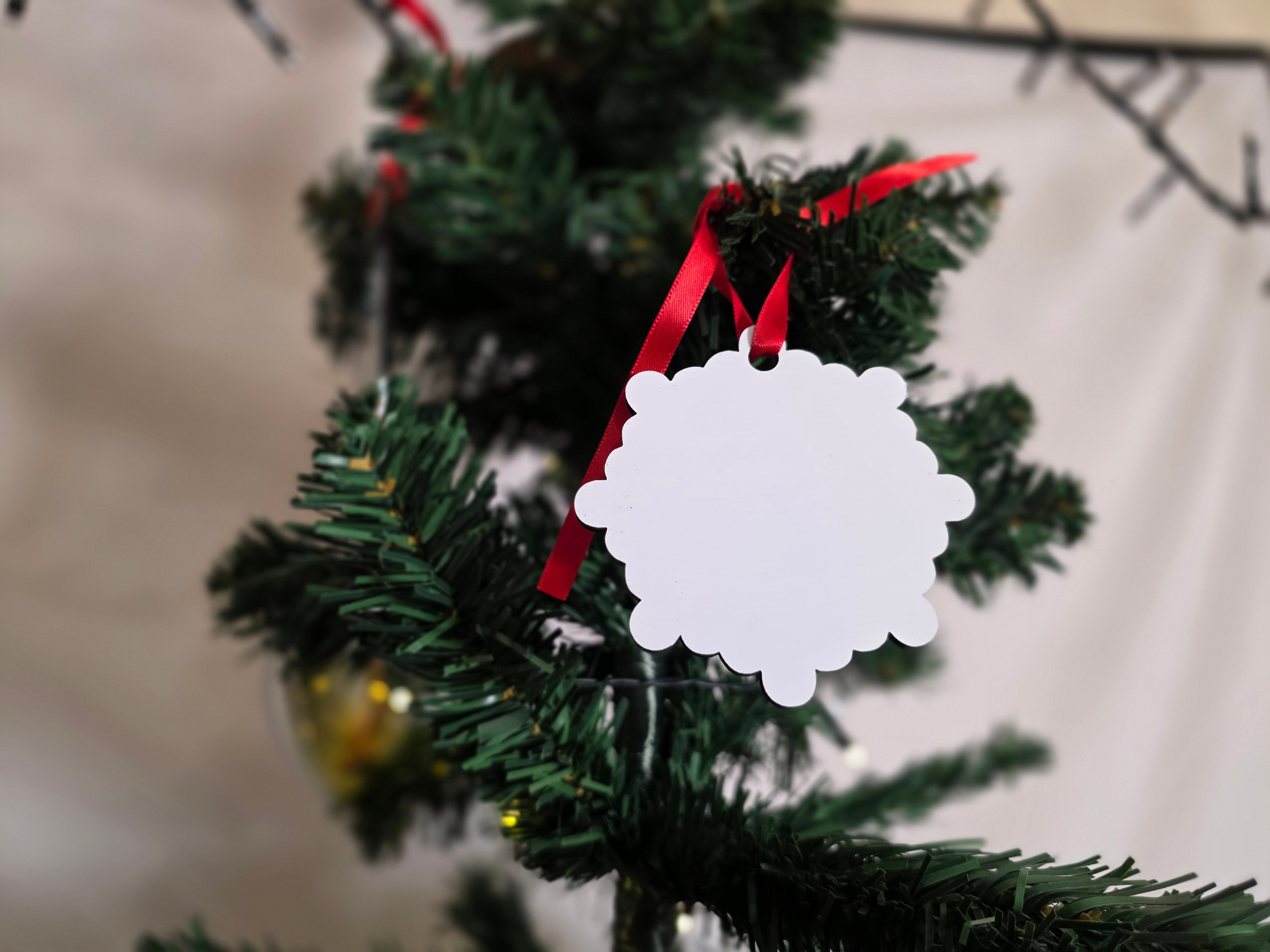 Snowflake bubble ornament mdf 2pc