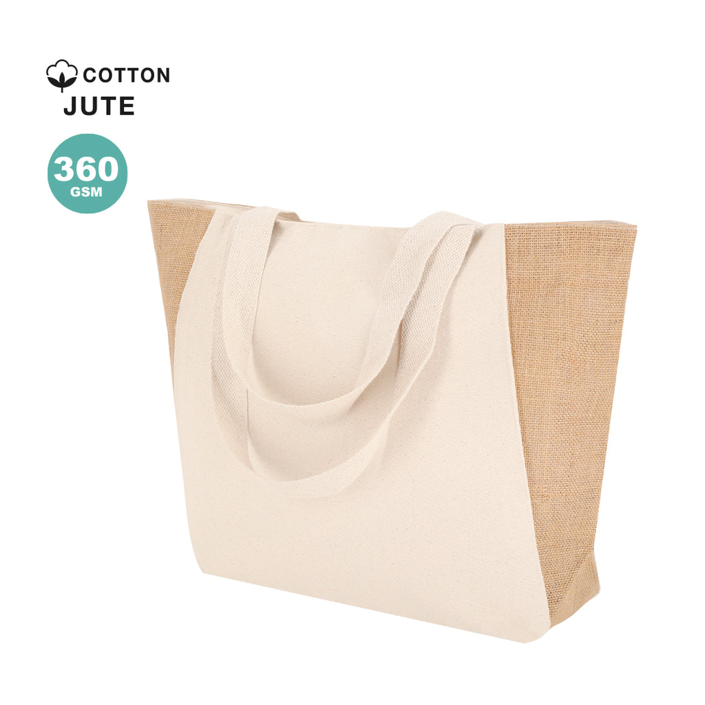 Sharma jute and cotton bag zipped 360gsm