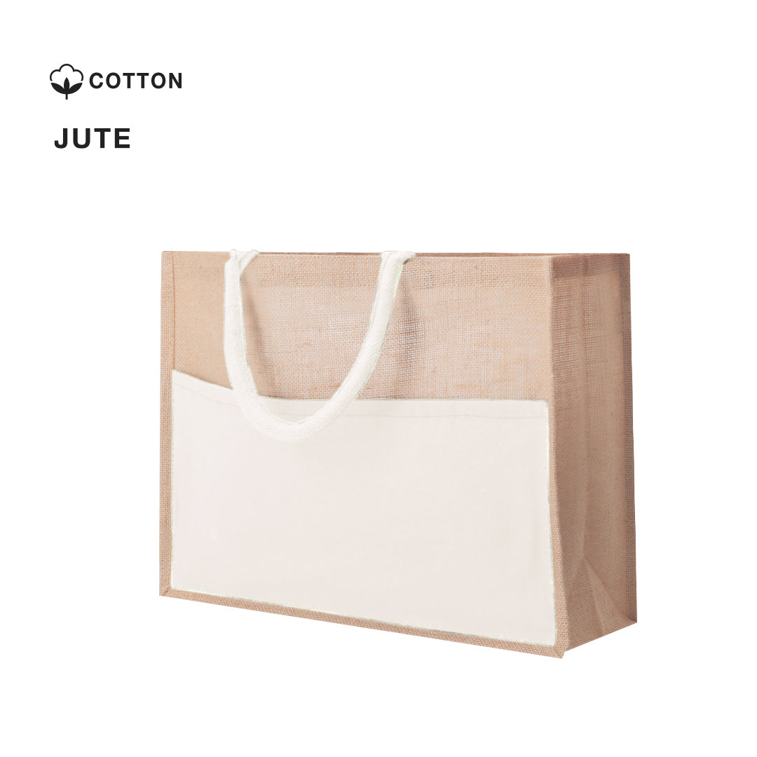 Cekon jute bag with cotton front pocket