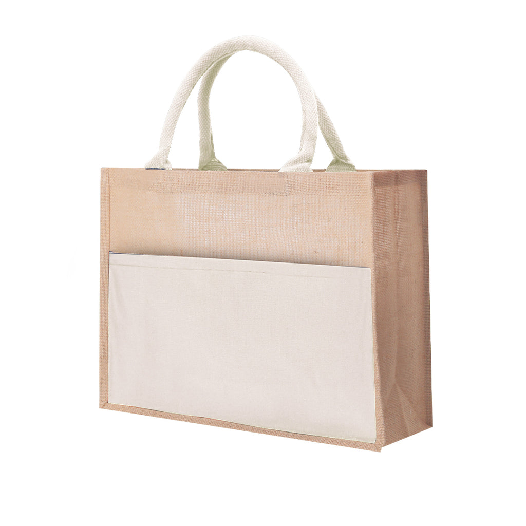 Cekon jute bag with cotton front pocket