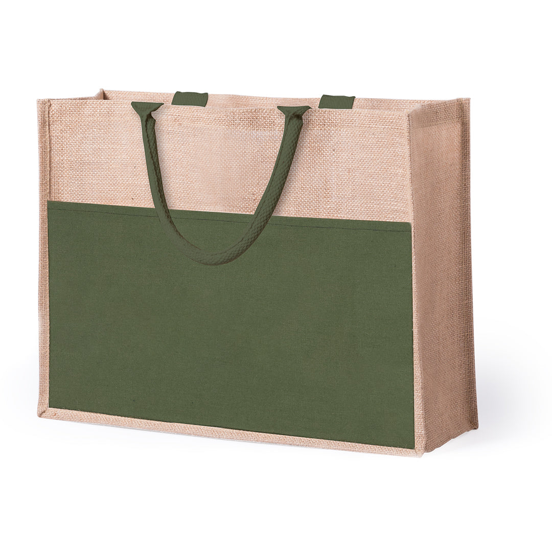 Cekon jute bag with cotton front pocket