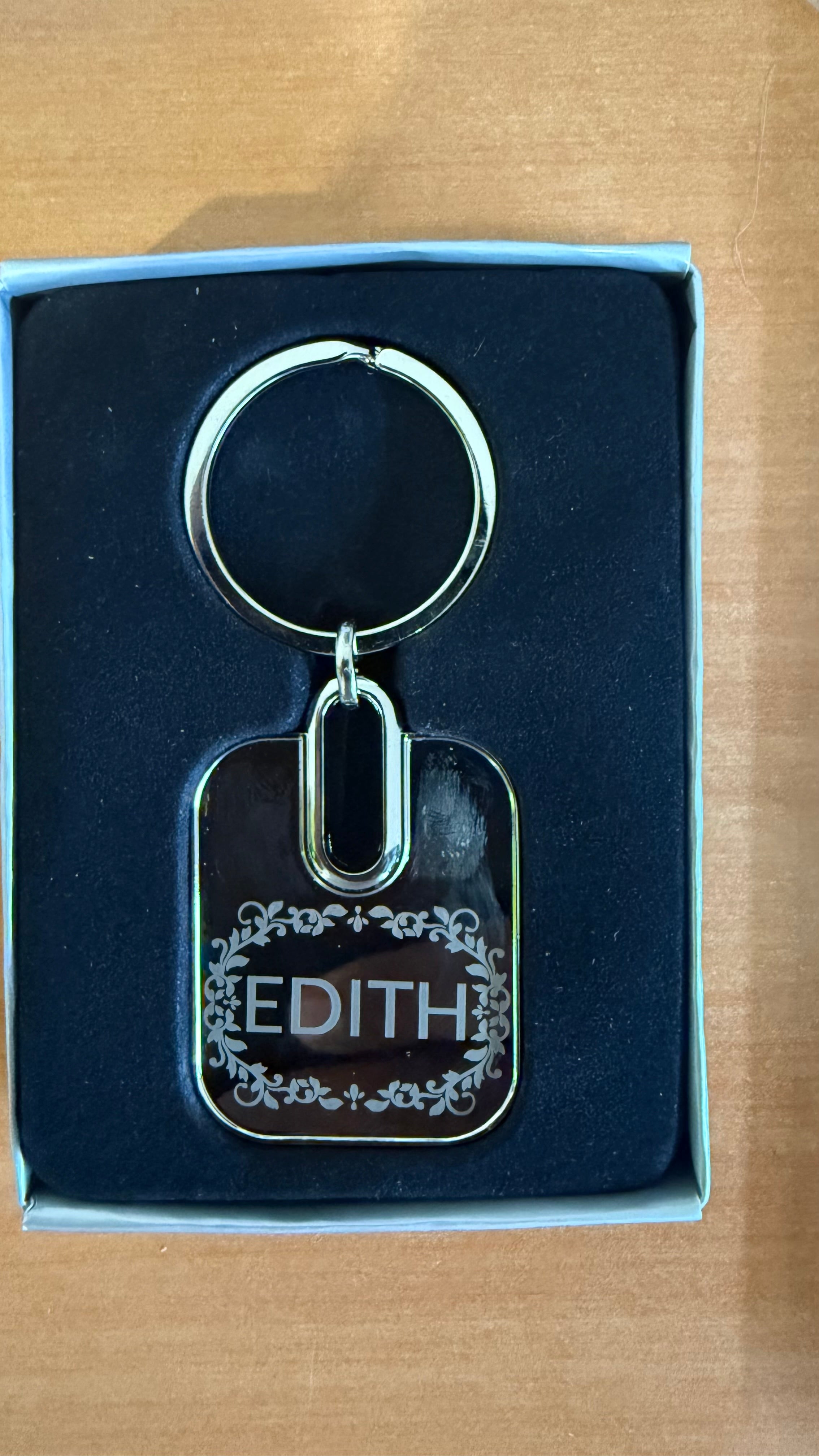 Personalized Metal engraved keyring/Keychain with text for gifting rectangle shaped