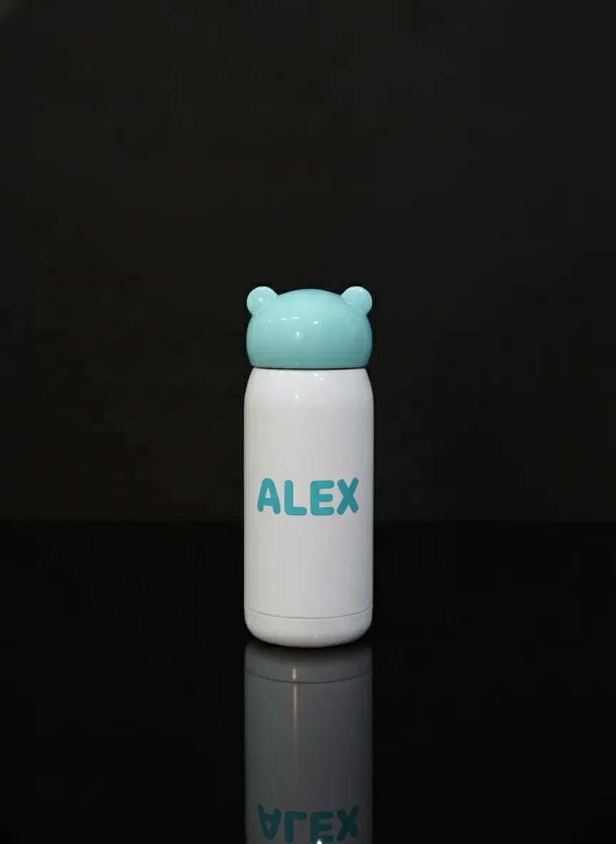 Customized kids bottle with photoprinting and color lids
