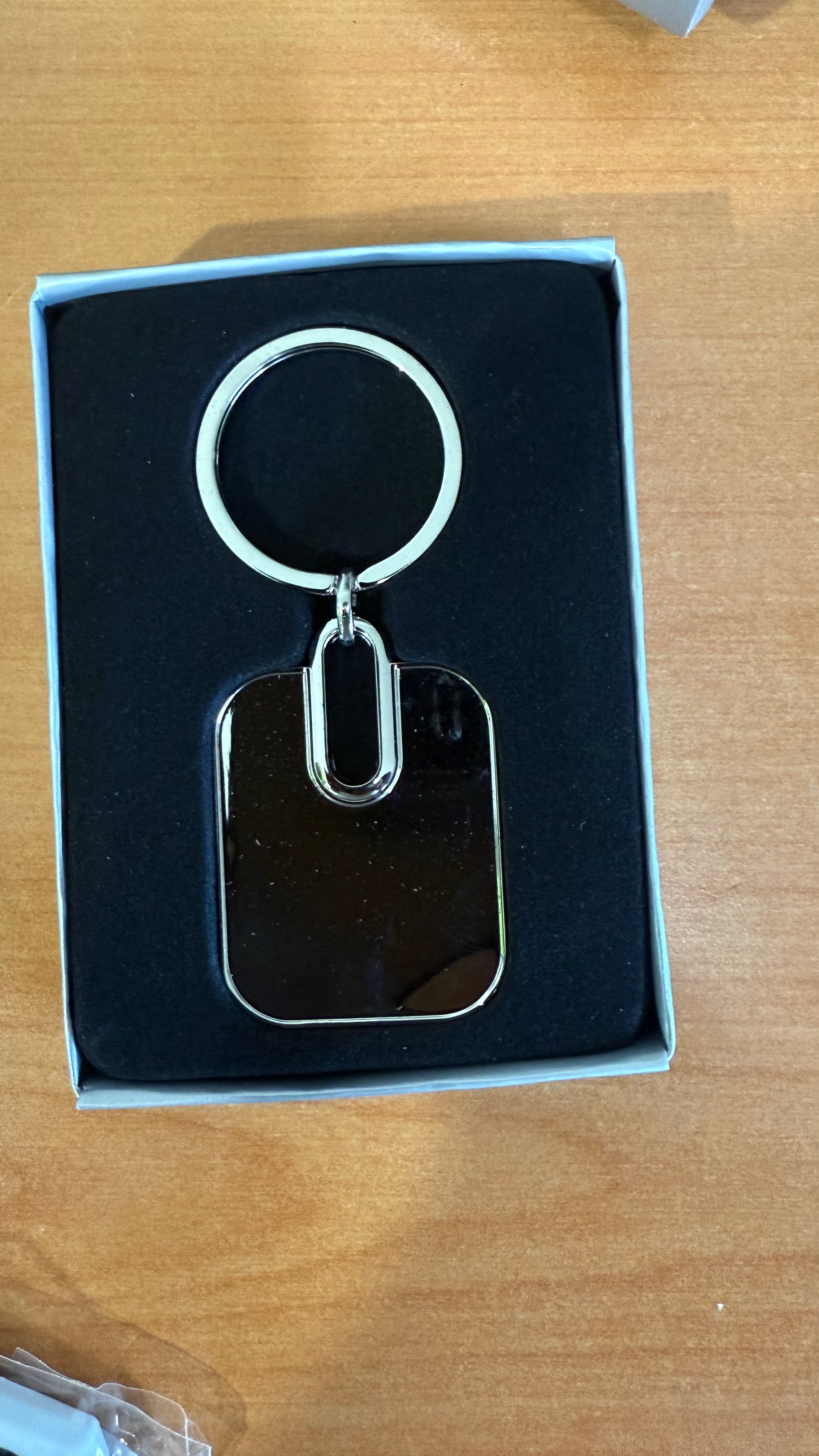 Personalized Metal engraved keyring/Keychain with text for gifting rectangle shaped