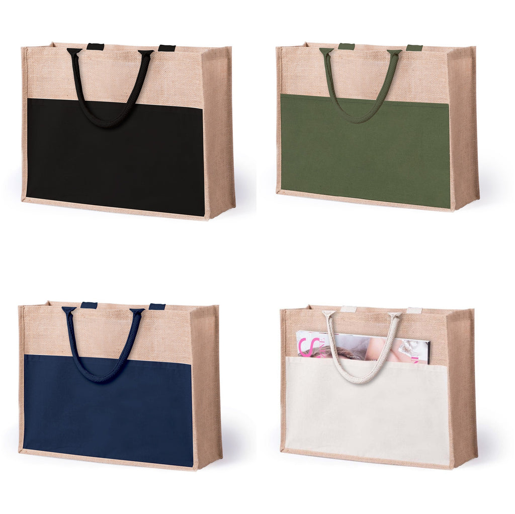 Cekon jute bag with cotton front pocket