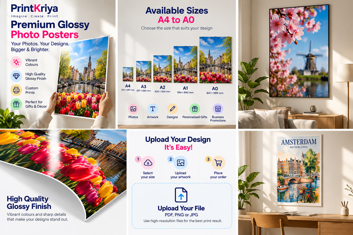 Premium Glossy Photo Posters – Custom Printed A4 to A0