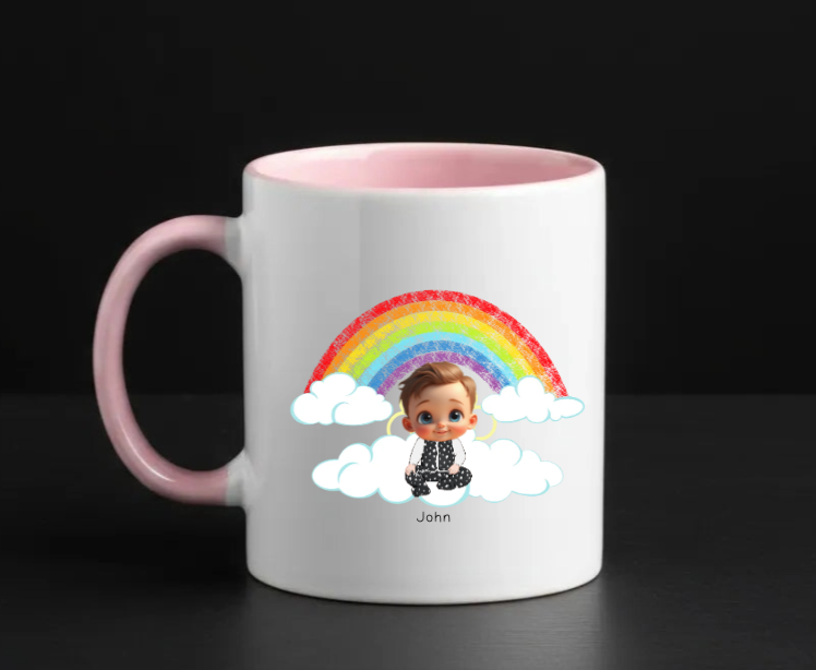 Baby Face Cutout - 330 ml ceramic Pink mug - custom