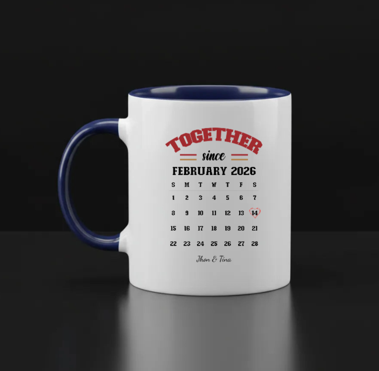 Together Since - 330 ml ceramic Navy Blue mug - custom