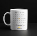 Married Calendar - 330 ml ceramic white mug - custom
