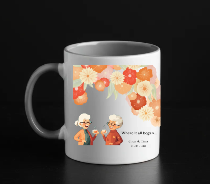 Officially Married- 330 ml ceramic Gray mug - custom