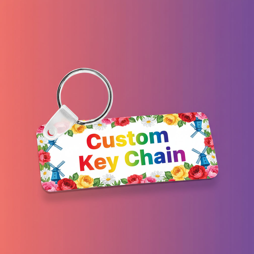 Double side printable business keychain - Rectangle