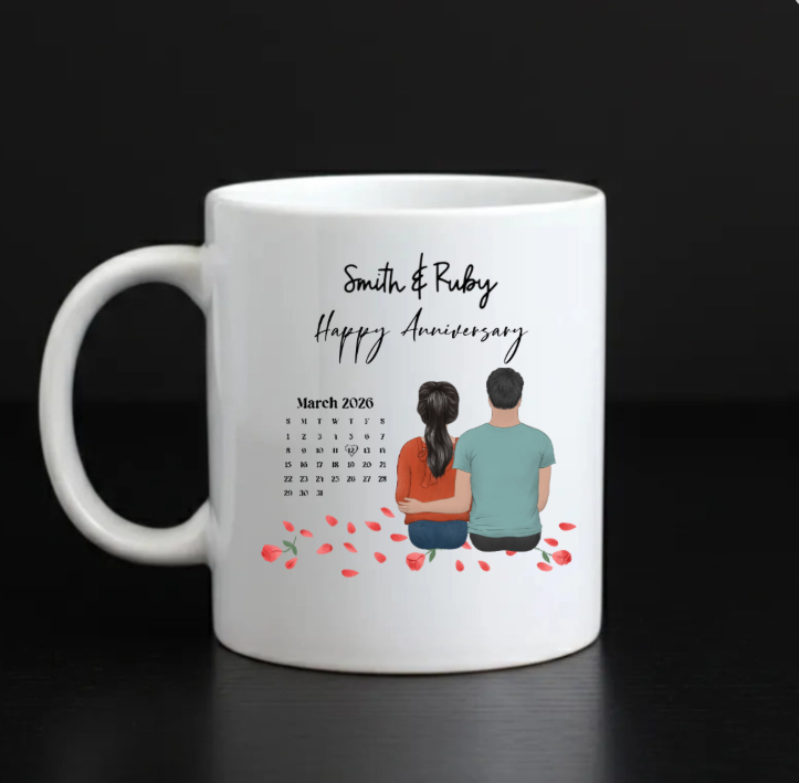 Custom mug- Calendar the day we met