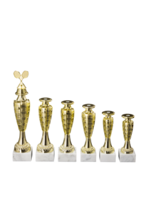 Badminton Man with Racket on premium trophy Marble Base