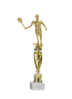 Badminton Man with Racket on premium trophy Marble Base
