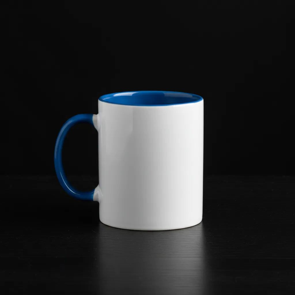 Baby Face Cutout - 330 ml ceramic Navy Blue mug - custom