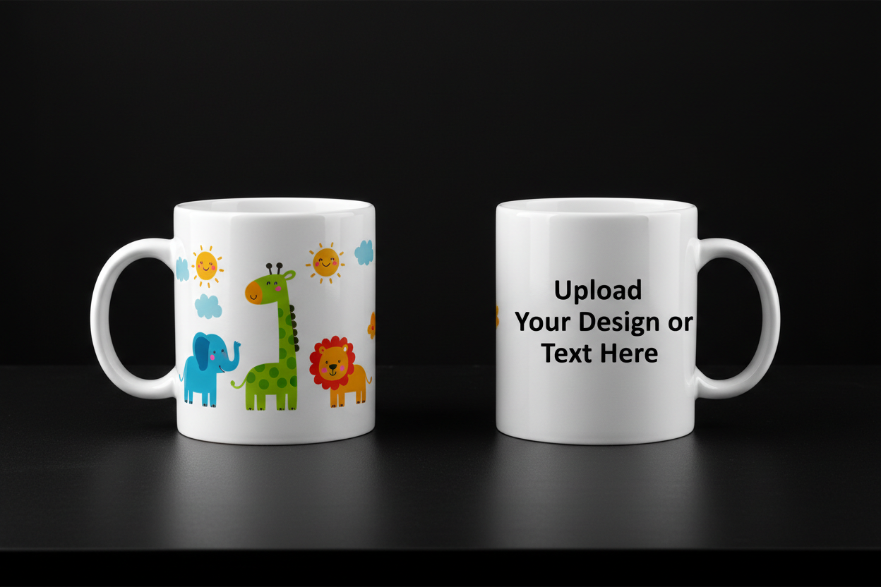 The Freestyle 360° Mug - Upload your own full-wrap art - White