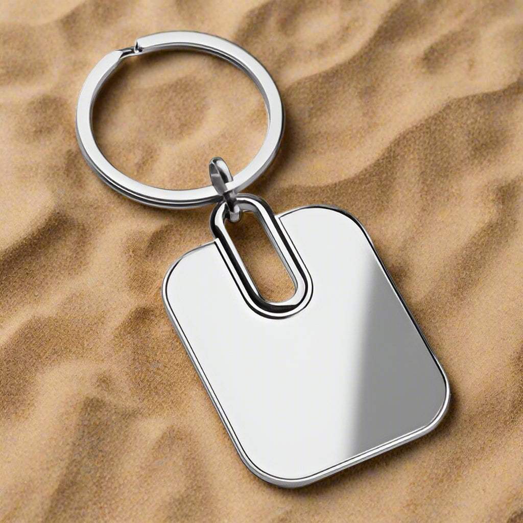 Personalized Metal engraved keyring/Keychain with text for gifting rectangle shaped