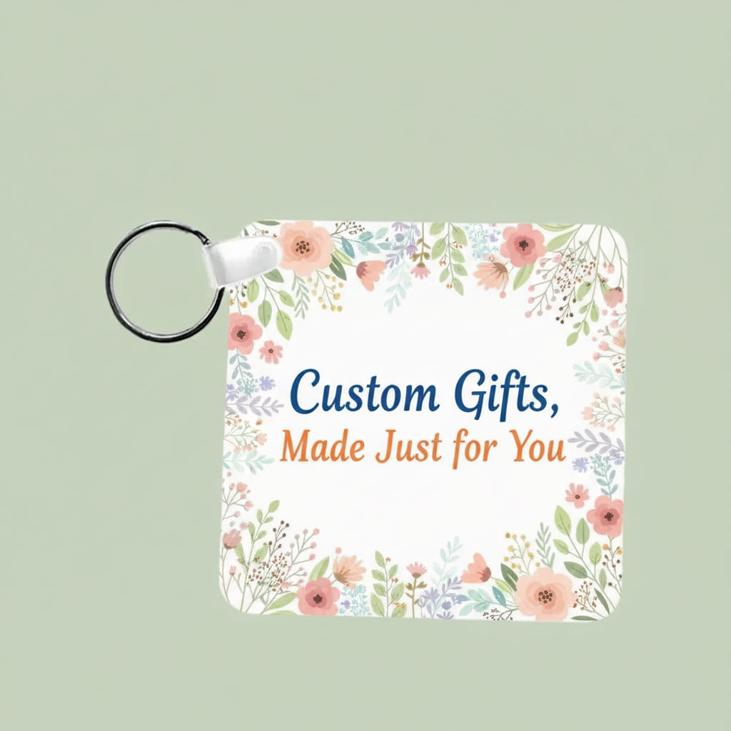 Double side printable business keychain -Square