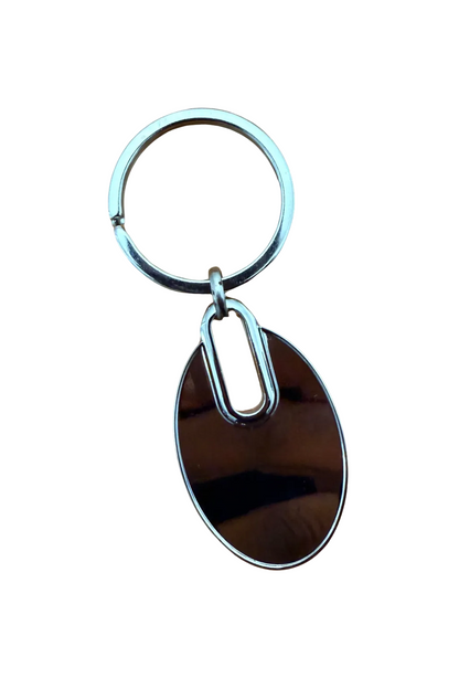 Personalized Metal engraved keyring/Keychain with text for gifting Oval shaped